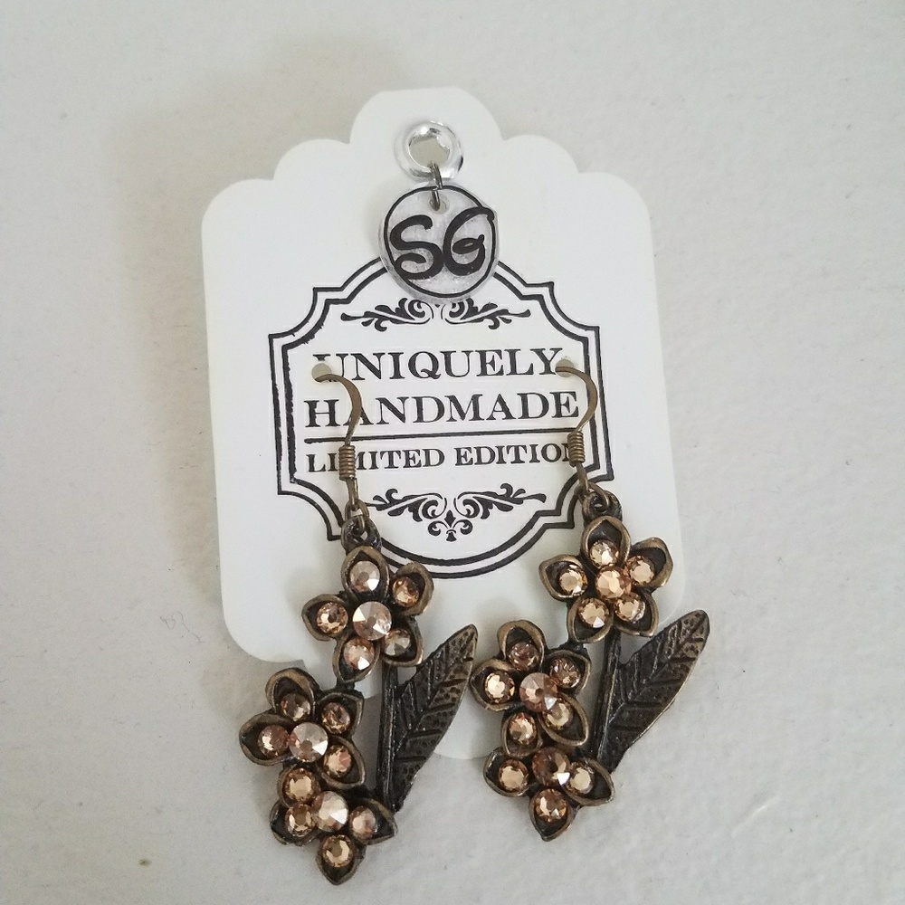 Swarosky flowers earrings